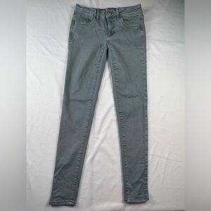 American Eagle - Women’s Jeans - Size 2 - Lt Gray/Blue with Green Stitching